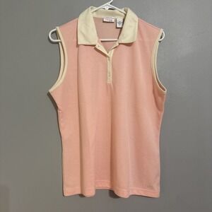 IZOD Women Peach Cool Fx XFG Golf Tank Sleeveless Active Shirt Women XL Vintage